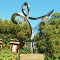 Large garden metal art craft mirror polished ribbon stainless steel sculpture
